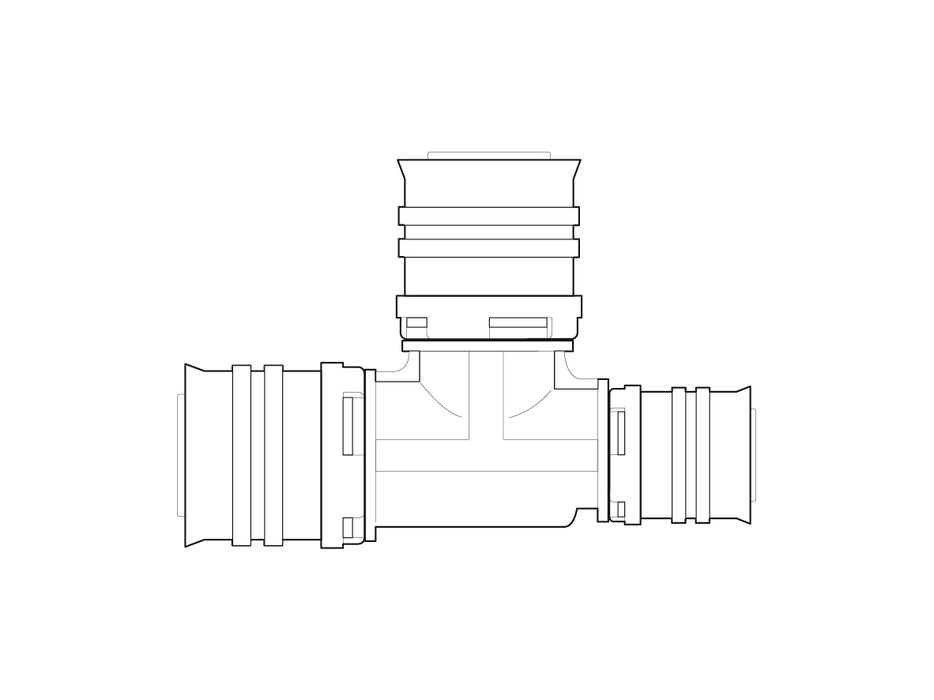 Alpex F50 PROFI PPSU T-piece 26mm - 26mm - 20mm