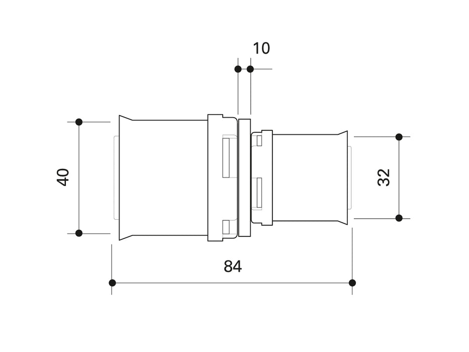 Alpex L PPSU Reducing coupling 40mm - 32mm