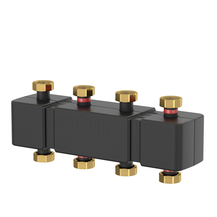 Meiflow Top S Manifold for Heating Circuits Manifold for 3 Pump Groups /  4 way (BLACK VERSION) M66301.920