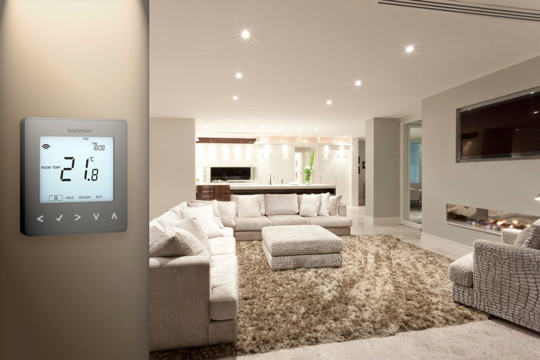 Heatmiser neoStat 12v White v2 - Programmable Thermostat Hard Wired