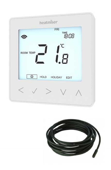 Heatmiser Neostat 230v Platinum Silver with Wireless Air Temp Sensor