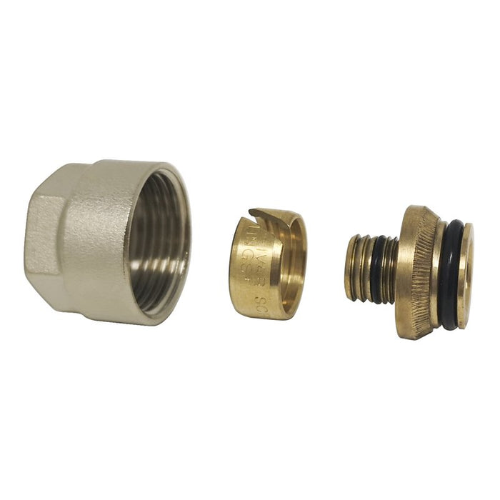 Eurok 12 x 2mm Polyethylene Pipe Fitting - Nut, Olive & Insert for Brass Manifolds