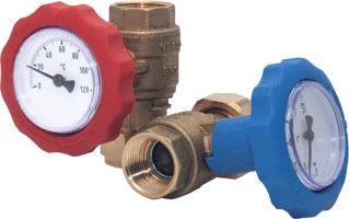 67003300: GSP933 BALL VALVE-RED-BLUE INCL THERMO